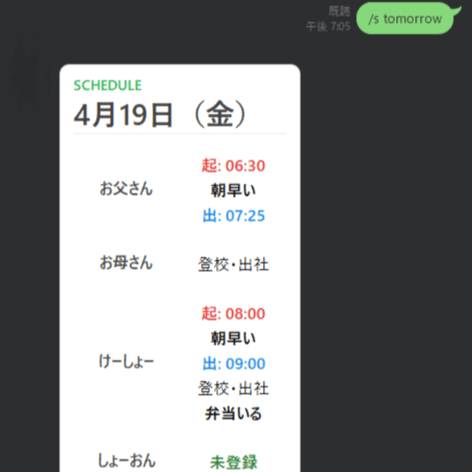 家族用LINEBot